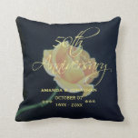 50th Golden Wedding Anniversary Rose Cushion<br><div class="desc">Yellow Rose 50 Years of Marriage Anniversary Celebration pillow.</div>