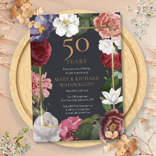50th Golden Wedding Anniversary Rose Garden Invitation