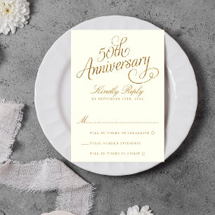 50th Golden Wedding Anniversary RSVP Card