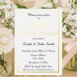 50th Golden Wedding Anniversary Simple