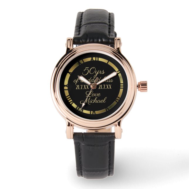 50th Golden Wedding Anniversary Wife Watch (Front)