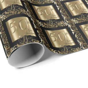 50th Golden Wedding Anniversary Wrapping Paper