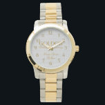 50th Golden Wedding Annivsersary Custom Watch<br><div class="desc">Looking for that perfect personal gift for the man you've called husband the last 50-years? Our Golden wedding anniversary watch allows you to put a sweet message on the face, making this a unique and special gift for your wedding anniversary.</div>