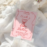 50th Hand Drawn Red Bow Martini Fifty Birthday  Invitation<br><div class="desc">If you looking for a elegant and easily edited unique 50th fifty birthday invitation, this one is perfect for you. As you see, it features red hand written script with whimsical name and birthday wording on retro pink background. With colourful red hand drawn a bow martini glass inside it the...</div>