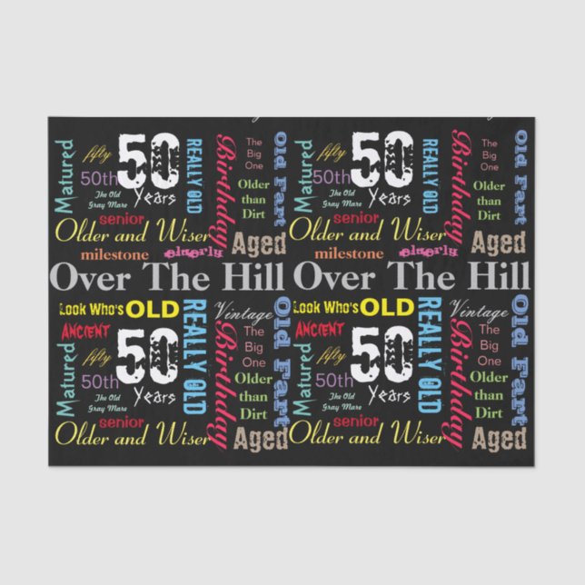 50th Happy Birthday in a Graffiti Style Tissue Paper (Front)