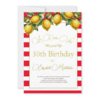 50th Italian Lemon Botanical Red White Stripe 