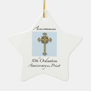 50th Jubilee Ordination Anniversary of Priest Ceramic Tree Decoration