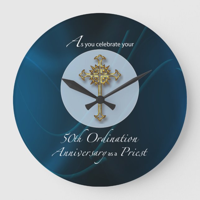 50th Jubilee Ordination Anniversary of Priest Large Clock (Front)