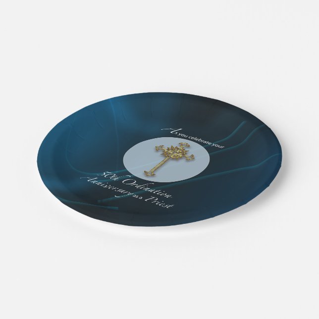 50th Jubilee Ordination Anniversary of Priest Paper Plate (Angled)