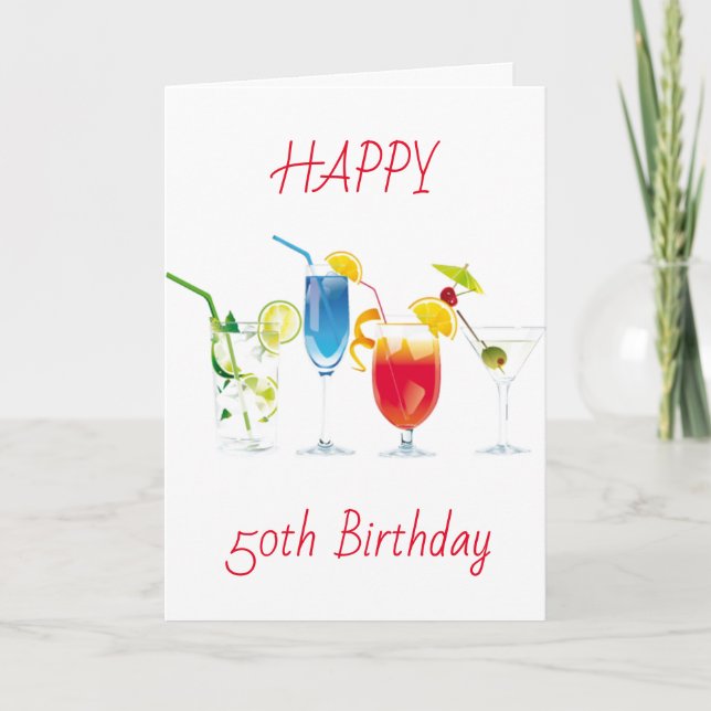 **50th LOVING BIRTHDAY WISHES** Card (Front)