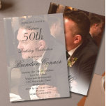 50th Male Birthday Simple Elegant Photo Invitation<br><div class="desc">A simple design with templates for 2 of your photos. A 50th birthday design however the age can be changed to any age. The word 'surprise' can be deleted if it is not needed. An elegant simple birthday design with your information easily changed to customise your birthday stationary. The invitation...</div>