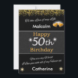 50th Mans Birthday Card vintage<br><div class="desc">50th Birthday card,  black and gold,  vintage,  downloadable</div>