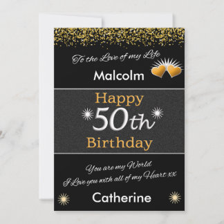50th Mans Birthday Card vintage 
