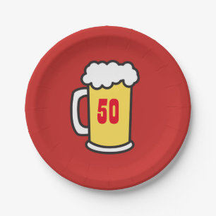 50th Milestone Birthday Party Beer Plates