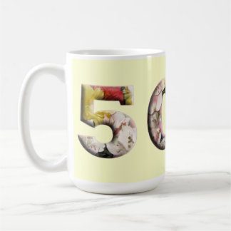 50th Milestone Floral Design Customisable Mug