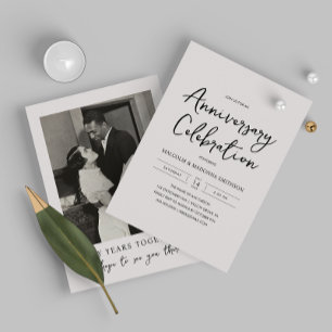 50th Modern Wedding Anniversary Photo Invitation
