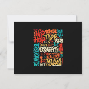 50th Music And Hip hop Graffiti Cassette Vintage R RSVP Card