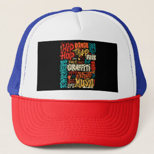 50th Music And Hip hop Graffiti Cassette Vintage R Trucker Hat