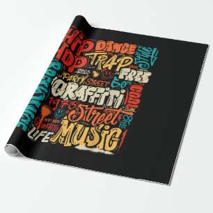 50th Music And Hip hop Graffiti Cassette Vintage R Wrapping Paper