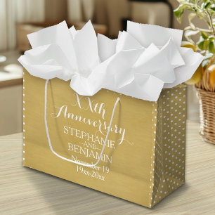 50th or Other Wedding Anniversary Personalised Large Gift Bag