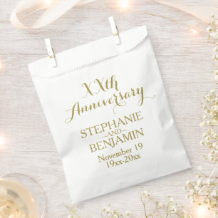 50th or Other Wedding Anniversary - Script Font Favour Bag