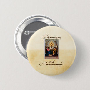 50th Ordination Anniversary Angels at Altar 6 Cm Round Badge