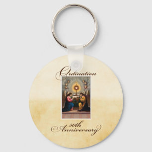 50th Ordination Anniversary Angels at Altar Key Ring