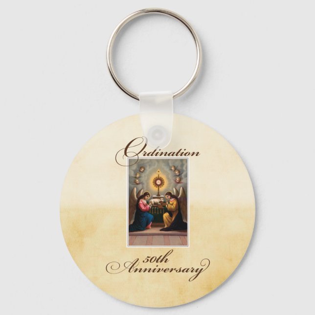 50th Ordination Anniversary Angels at Altar Key Ring (Front)