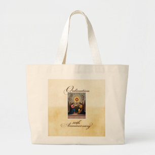 50th Ordination Anniversary Angels at Altar Large Tote Bag