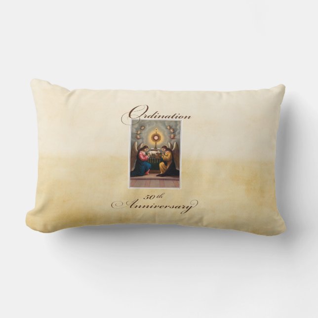 50th Ordination Anniversary Angels at Altar Lumbar Cushion (Front)