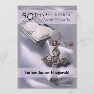 50th Ordination Anniversary Invitation Cross Host