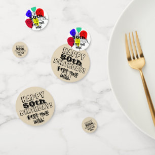 50th Over the Hill Birthday Balloons Confetti