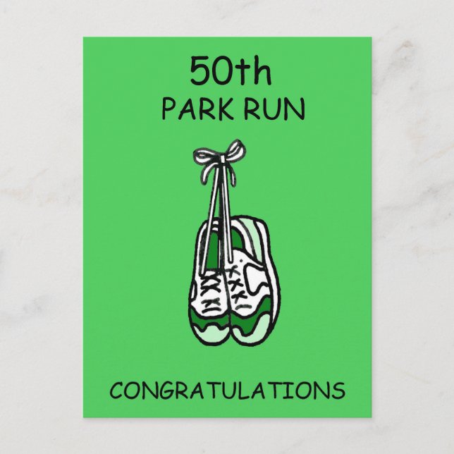 50th Park Run Congratulations Postcard (Front)
