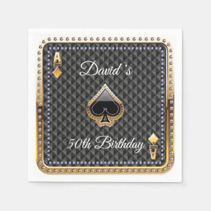 50th Poker Playing Card Casino Birthday Napkins