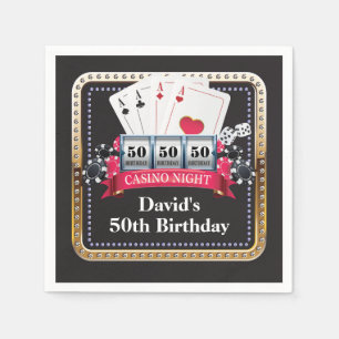 50th Poker Playing Card Casino Birthday Napkins