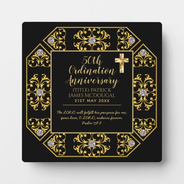 50th PRIEST Ordination Anniversary Personalized Plaque (Front)
