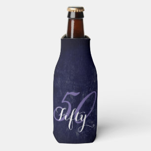 50th Purple White 50 Fabulous Birthday Party Bottle Cooler