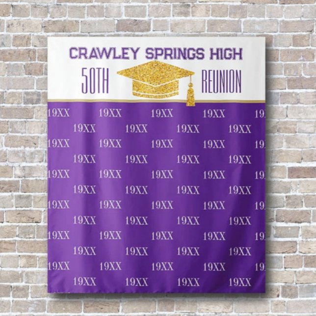 50th Reunion Pics!! Class Reunion Photo backdrop Tapestry (Creator Uploaded)
