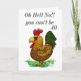50th Rooster Birthday card, Oh Hell No Thank You Card