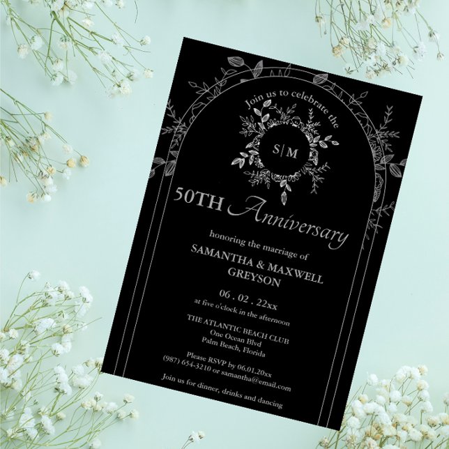 50th Silver (or Other ) Wedding Anniversary  Invitation (Creator Uploaded)