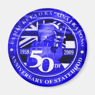 50th state celebration emblem magnet