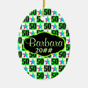 50TH SUPER STAR PERSONALIZED AND DATED ORNAMENT
