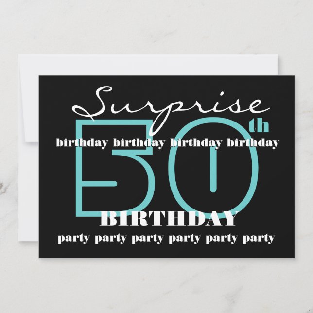 50th SUPRISE Birthday Party Invitation Template (Front)