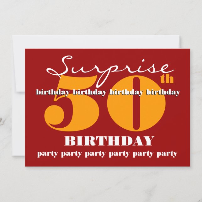 50th SUPRISE Birthday Party Invitation Template V5 (Front)