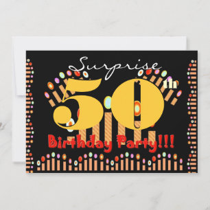 50th SURPRISE Birthday Party CandlesTemplate Invitation
