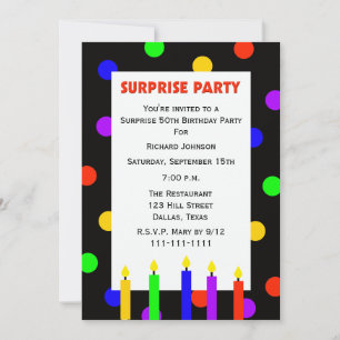 50th Surprise Birthday Party invitation Dots