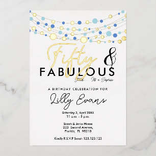 50th surprise birthday party invitation elegant