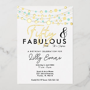 50th surprise birthday party invitation elegant
