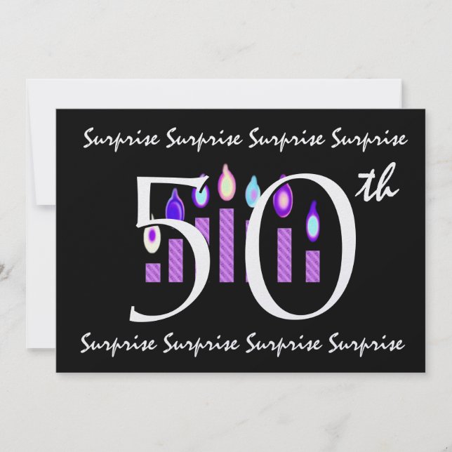 50th SURPRISE Birthday Party Invitation Template (Front)