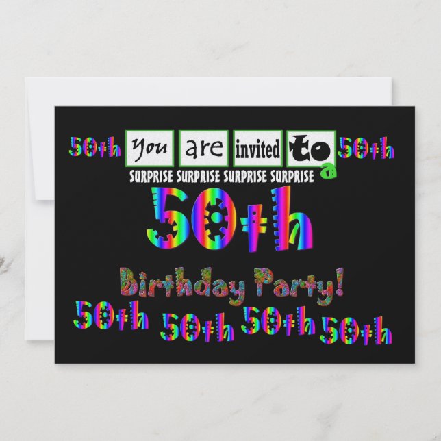 50th SURPRISE Birthday Party Template (Front)
